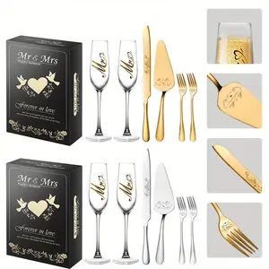 Champagne Glass Cake Knife Set Cake Divider Birthday Gift Engagement Gift Wedding Banquet Supplies