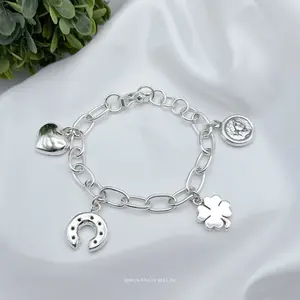 950 Silver Lucky Bracelet with Charm Design for Everyday Wear or Gift