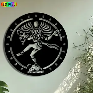 1pc Nataraja Metal Wall Art, Lord Shiva Statue Mural, Intricate Craftsmanship, Artistic Metalwork, Perfect for Diwali, Wedding Decor, Perfect for Living Room Temple Studio Decor, Ideal Gift for Hindu Art Enthusiasts.