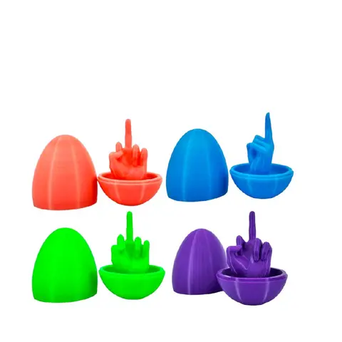 Easter Egg Surprise Middle Finger Egg – Funny 3D Printed Gag Gift Spheres with Unique Designs
