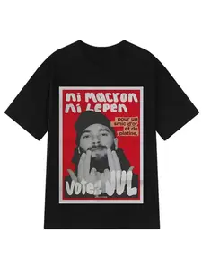 French Rapper Voted JUL Fashion Graphic T-shirt Men and Women Hip-hop T-shirt Short-sleeved Casual Large T-shirt