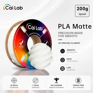 Cailab Pla Matte 3D Printing Filament 1.75mm 200g, High Precision ±0.02mm, Vacuum Sealed, Eco-Friendly, Compatible with Fdm Printers