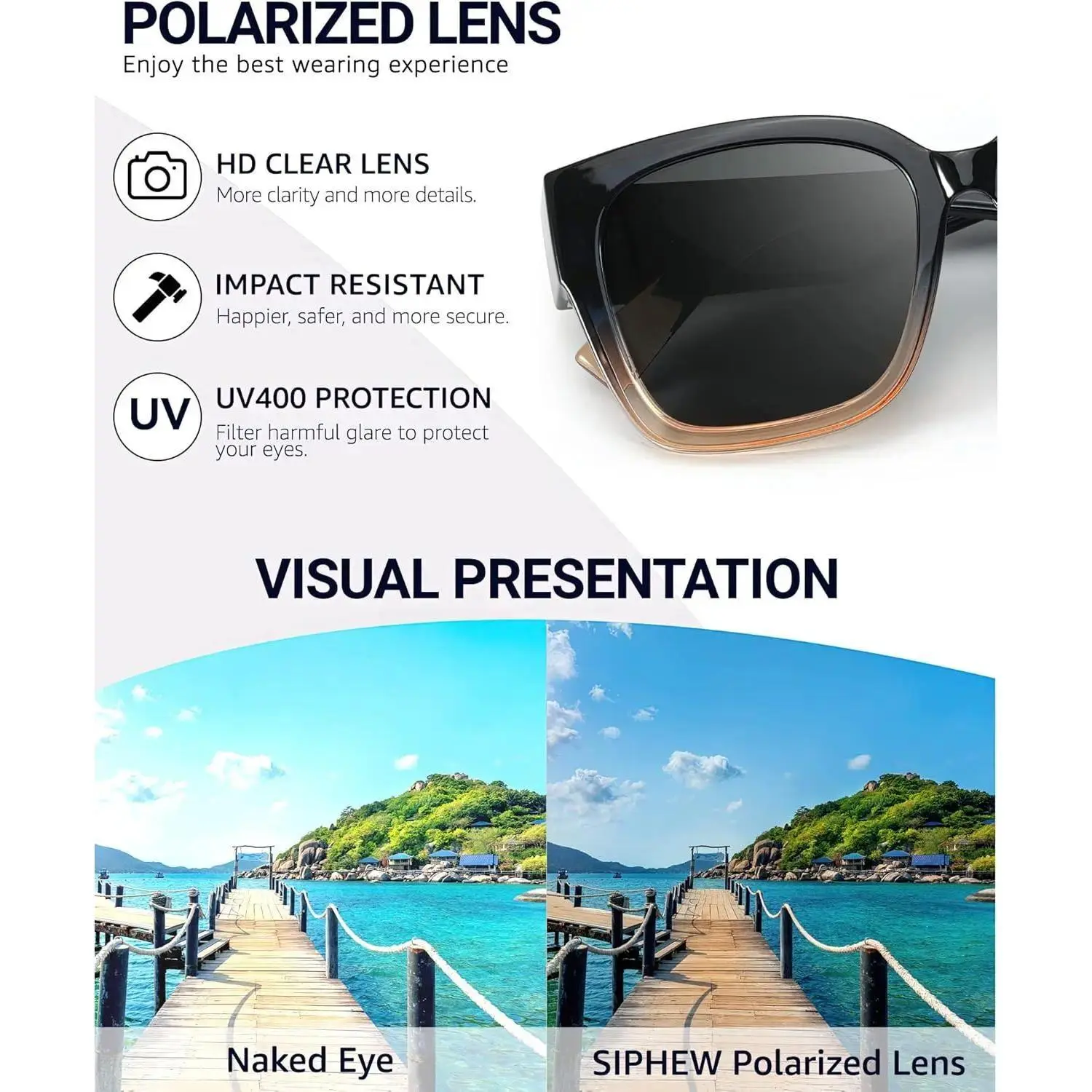Polarized UV400 Fit Over Sunglasses for Prescription Glasses 2-Pack Sb559f9a1e04e4af1b1a1f3917d6f4  main image 2