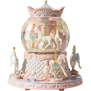 Rotating Carousel Unicorn Music Box with Colorful Lights, Perfect Gift for Girls, Women, Kids, Christmas Present Idea