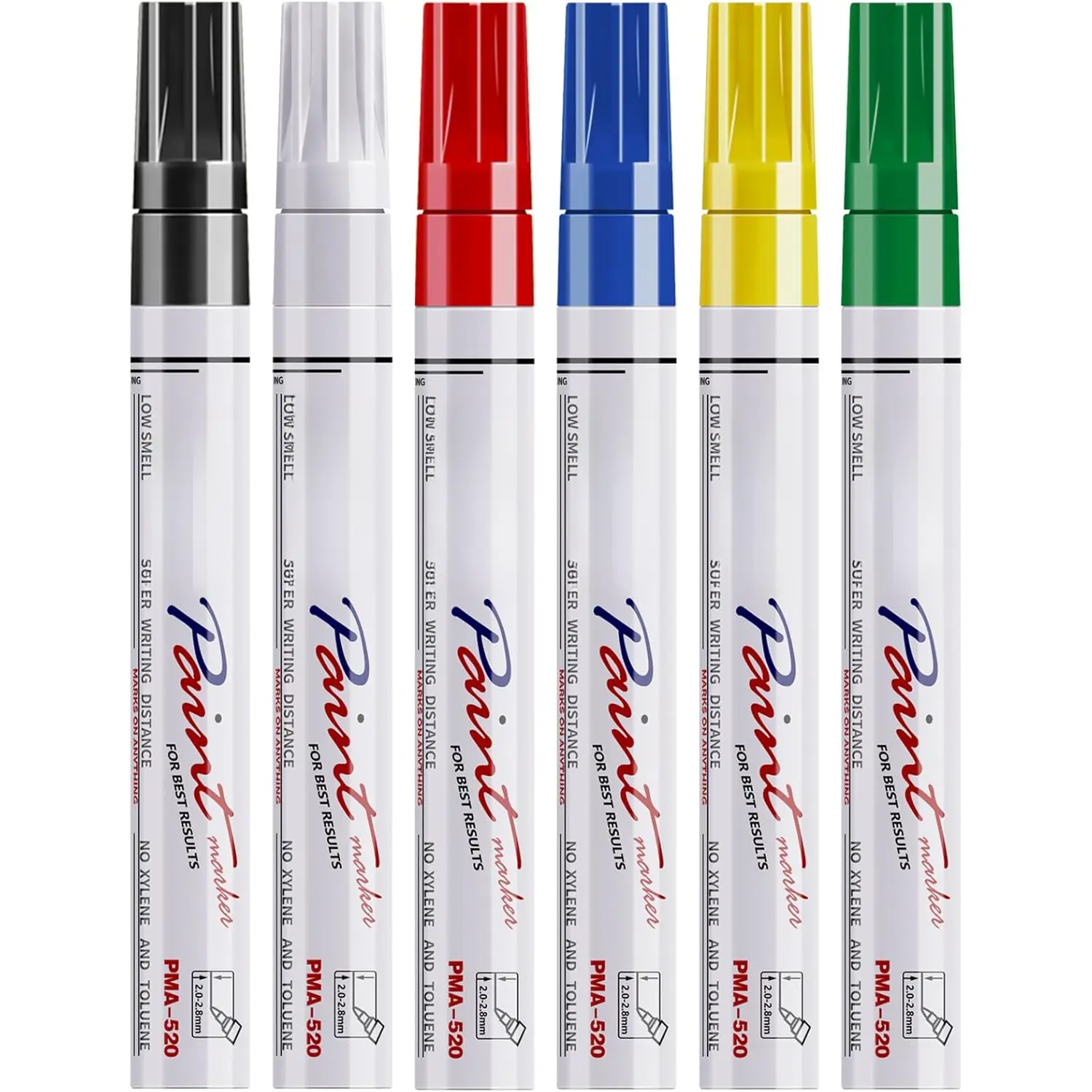 Pens  Markers, 6 Colors Oil Based Permanent Markers, Medium Tip, Quick Dry and  Assorted Color Marker Pen for Metal, , Plastic, Rock, Canvas, Glass, Rubber