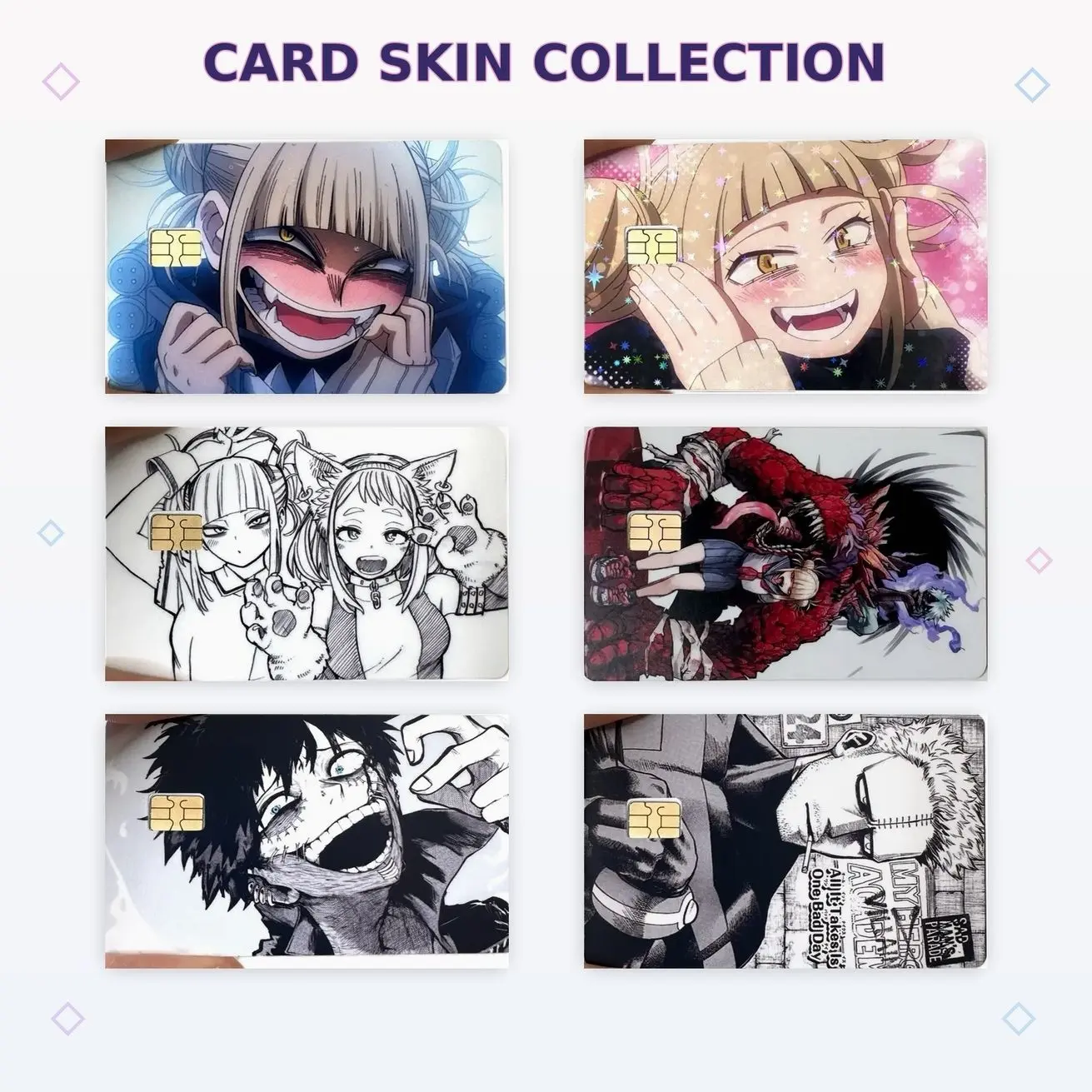 My Hero Academia Toga Dabi Villains Card Skin Collection, MHA Anime Credit Debit Card Vinyl Sticker, League of Villains Card Cover