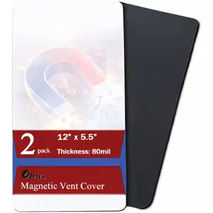 2Pcs Magnetic Vent Covers 5.5" x 12",  Thicken 80mil Vent Covers for Wall, Floor, or Ceiling Vents, Stronger Magnetic Floor Air Registers Vent Cover for RV, Home HVAC (2)