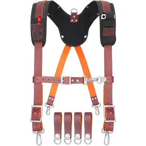 Work with Cell Phone| Fully-Padded Tool Belt Suspenders
