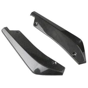 Carbon Fiber Front Lip Rear Wing Set, Anti-Scratch Side Skirt Trim, Quick Release Air Flow Decorative Panel, Multi-Vehicle Fit DIY Car Decoration Accessories