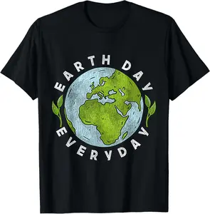 Earth Day Everyday Earth Day T-Shirt Pure Cotton Graphic Tees Menswear Top: Gifts for Men & Women