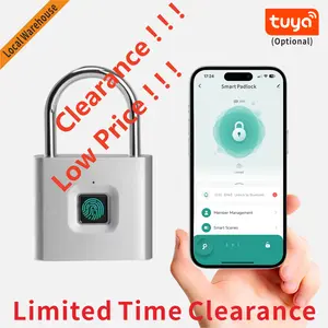 Low price disposal，Smart Fingerprint Padlock，Waterproof IP67& Anti-Rust，Lock for Outdoor Fence Gate/Lockers/Suitcase/Backpack,Type-C Charging