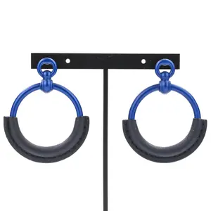 Pre-owned HERMÈS Aluminum  Small Leather Goods Hermes Loopgrand PM Earrings