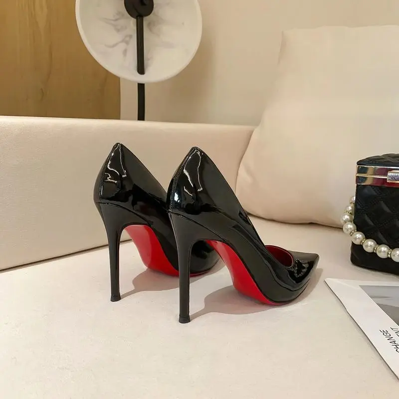 2025 New Black Patent Leather Pointed High Heeled Shoes for Women - Elegant Stylish Footwear for Women's Fashion, Compatible with Raincoats (Home Supplies Miscellaneous Home Category)