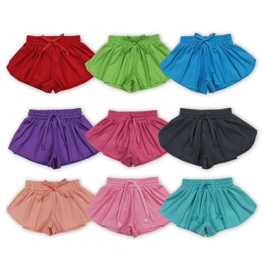 Girls' Solid Color Super Stretch Athletic Youth Shorts - Gymclothing, Kids Clothing Girls, Soft Lightweight Jersey, Casual Breathable Jersey, Mid Waist, Comfortable for Active Little Ones, Super Stretch Shorts