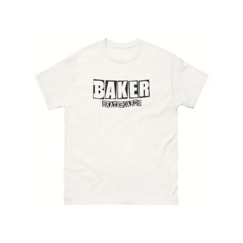 BAKER SKATEBOARDS Men's Short-Sleeves Streetwear Top - Retro 90s Black Skateboarding T-Shirt, Round Neck