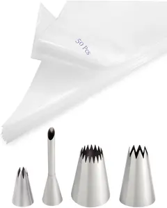 Churro Making Kit  54 count Large Piping Tips and Bags Set for Homemade Churrera, Churro Maker and Filler