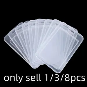 1-10 Waterproof Transparent Card Holders, Rigid Plastic Bus Card Holders, Business Credit Card Bank ID Protection Cases, Office Stationery Supplies