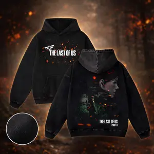 The Last Of Us Part 2 Glowing Embers Vintage Bootleg Inspired Wash Tee, Retro Cinematic Gaming Graphic Unisex T-Shirt, Y2K Epic Narrative Throwback Heavyweight Sweatshirt, Dystopian Journey Nostalgia Oversized Streetwear Hoodie And Tank Top
