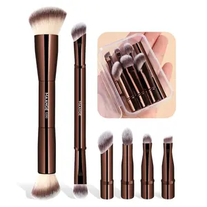 Makeup Brush Set, 1 Set Dual-head Facial Makeup Brush & Removable Replaceable Brush Head & Box, Portable Eye Makeup Brush for Christmas Gift, Multifunctional Makeup Brushes, Makeup Tools with Soft Fiber