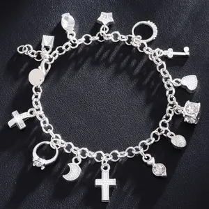 Mood-Changing Alloy Bracelet with Charms - 13-Charm Full Set, Layered Style, Lightweight Fit Multi-Element Fashion Accessory for Sports, Aerobics