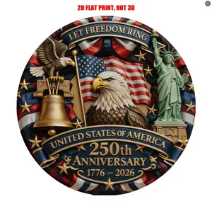America 250th Anniversary Door Sign, Personalized Family Name Patriotic Door Hanger, USA 1776–2026 Fourth of July Decoration, Independence Day Front Door Decor Design 8*8inch Ornaments