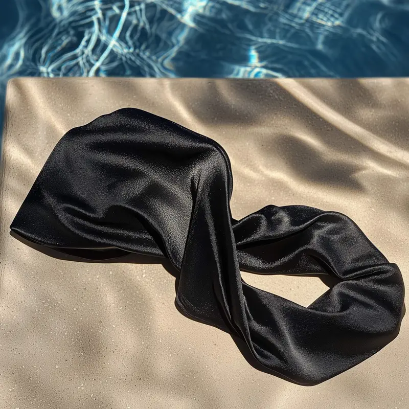 Swim Turban Swim Cap for Natural Hair, Dyed Hair, Braids & Locs – Black