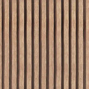 Natural Tan Wood Look Textured Wallpaper with Vertical Slats, Extra-Long 17.3"×300" Peel & Stick Self-Adhesive Waterproof Vinyl, Easy-Install for Bedroom Wall Décor & Rental Upgrades