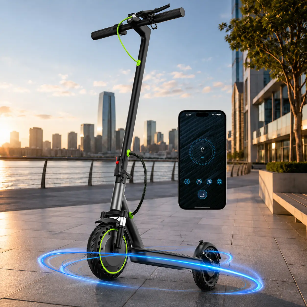 350W Powerful Electric Scooter for Adults, 19Mile Range Fast Charge 5H, Dual Shock Absorption & EABS+Drum Dual Brake, Smart LCD Dashboard Auto Front & Rear Light, Foldable Lightweight E-Scooter for City Commuting