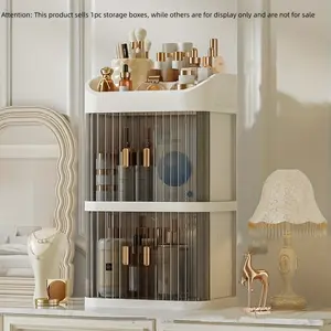 1pc Makeup Box Cosmetic Organizer, Drawer Style Desktop Storage Cabinet, Vanity Desk Miscellaneous Storage Box, Essential Beauty Accessory