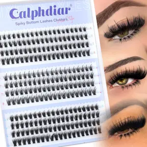 Spiky Bottom Lashes Individual Thick Volume Bottom Lash Clusters Manga Lower Eyelash Extensions 6-8MM Wispy Bottom Cluster Lashes 240pcs DIY Bottom Lash Extension at Home by calphdiar