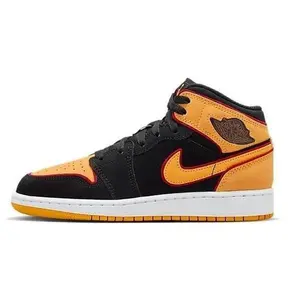 Youth Air Jordan 1 Mid SE Black/Vivid Orange (FJ4924 008) (GS)