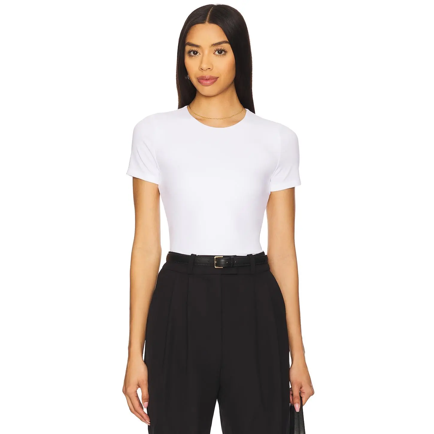 SPANX Smoothing Jersey Crew Neck Tee in Classic White