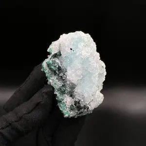 Clinoatacamite + Malachite on Quartz from Peru