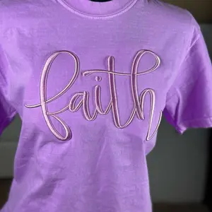 Faith PUFF Embroidered Comfort color T-shirt