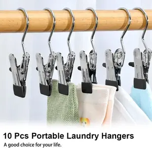 10 Pack Boot Hangers Clips for Closet Heavy Duty Legging Organizer with 360° Rotate Design & Stainless Steel Hooks for Pants Hangers Travel Essentials - Metal, Lightweight