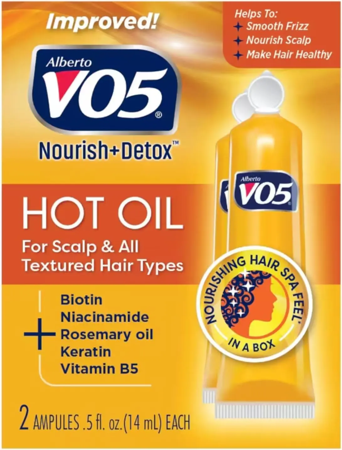 VO5 Moisturizing Hot Oil Treatment - Hot Oil Hair Treatment - Rehydrates and Protects Dry, Damaged Hair - With 5 Oils and 5 Vitamins - 0.5 oz
