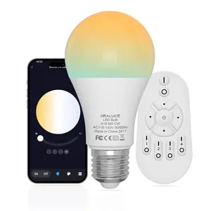 LED Remote Control Light Bulbs 60 Watt Equivalent, Dimmable 2700-6500K Lightbulbs E26 Base, A19 Bluetooth Smart Light Bulb for Lamp, Bedroom, 1 Pack with Remote Control