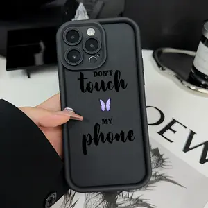 Phone Case for iPhone 15 Plus 16 Pro Max 14 13 12 11 XS XR Purple Butterfly Pattern Pocket-Friendly Shockproof Silicone Protective SoftCase