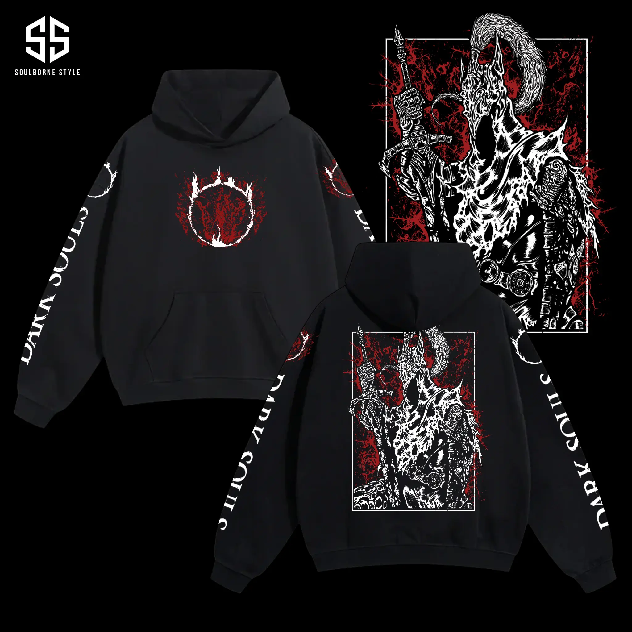 [Soulsborne Style] Vintage Grim Style Artorias the Abysswalker Gritty - Dark souls Unisex Hoodie, Soulsborne Gaming Apparel, Game Shirt, Video Game Clothes, Boy Merch, Gift For Him, Gift For Her, Soulslike Streetwear