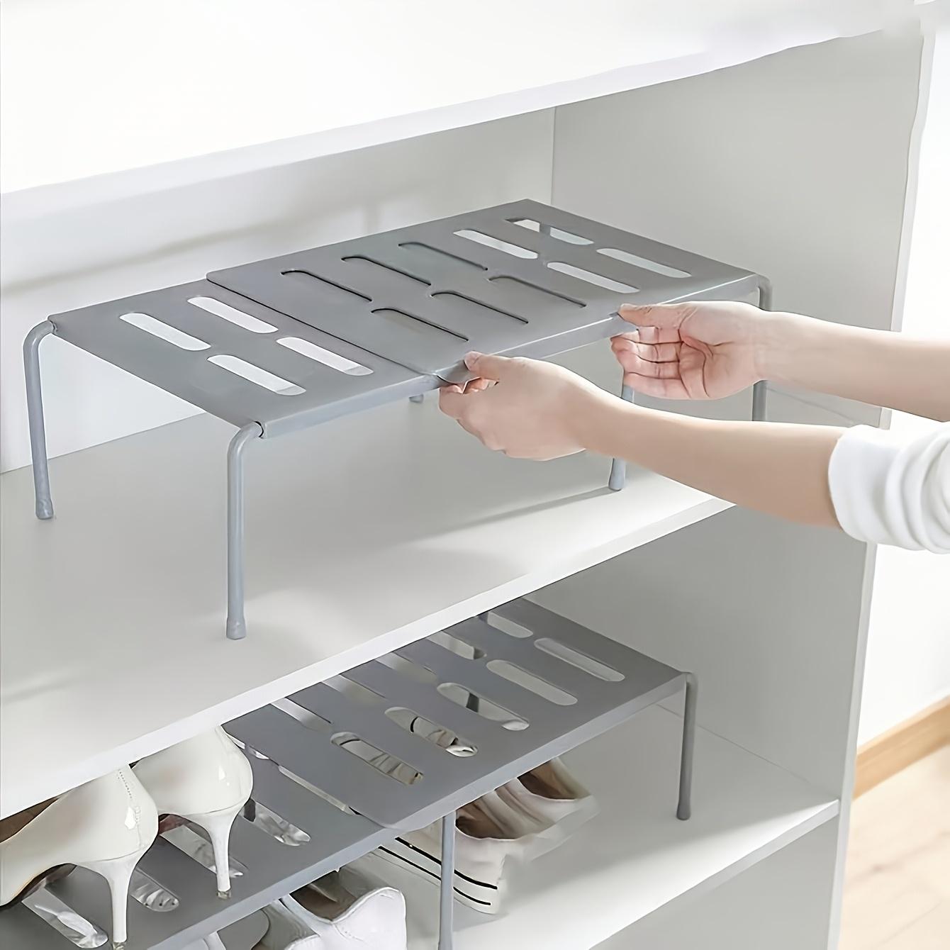 Telescopic Adjustable Storage Shelf 1 Pack - Expandable Space Saving Rack for Shoes Storage Boxes, Closet Organizer Shelf for Bedroom Closet Kitchen Bathroom Dorm