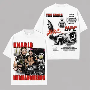 Khabib Nurmagomedov The Eagle T-Shirt, Undefeated MMA Legend Graphic Tee, Premium Cotton Fighter Shirt, Vintage Combat Sports Fan Apparel, Russian Eagle Tribute Tee, Martial Arts Streetwear Gift For Khabib Fans, Unisex Graphic Shirt