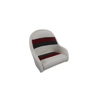 Horizon 3006-AAEC 26 in. Premium Series Boat Pontoon Bucket Style Captain Chair, White-Red-Charcoal, 22.62"h x 26"w x 22"d, Foam, Scratch Resistant, UV Resistant