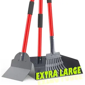 Larger Pooper Scooper - Durable & Sturdy Rake, Spade, Tray Set with Long Handle Great for Large Small and Multi Dogs - Poop Scoop No Bend Down Easy to Use for Yard Grass Gravel Dirt