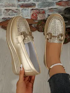 Women's Fashion Loafers Shoes, Comfortable Casual Style, PU Leather Upper, Rubber Sole, Spring & Fall Season, Leopard Pattern Design