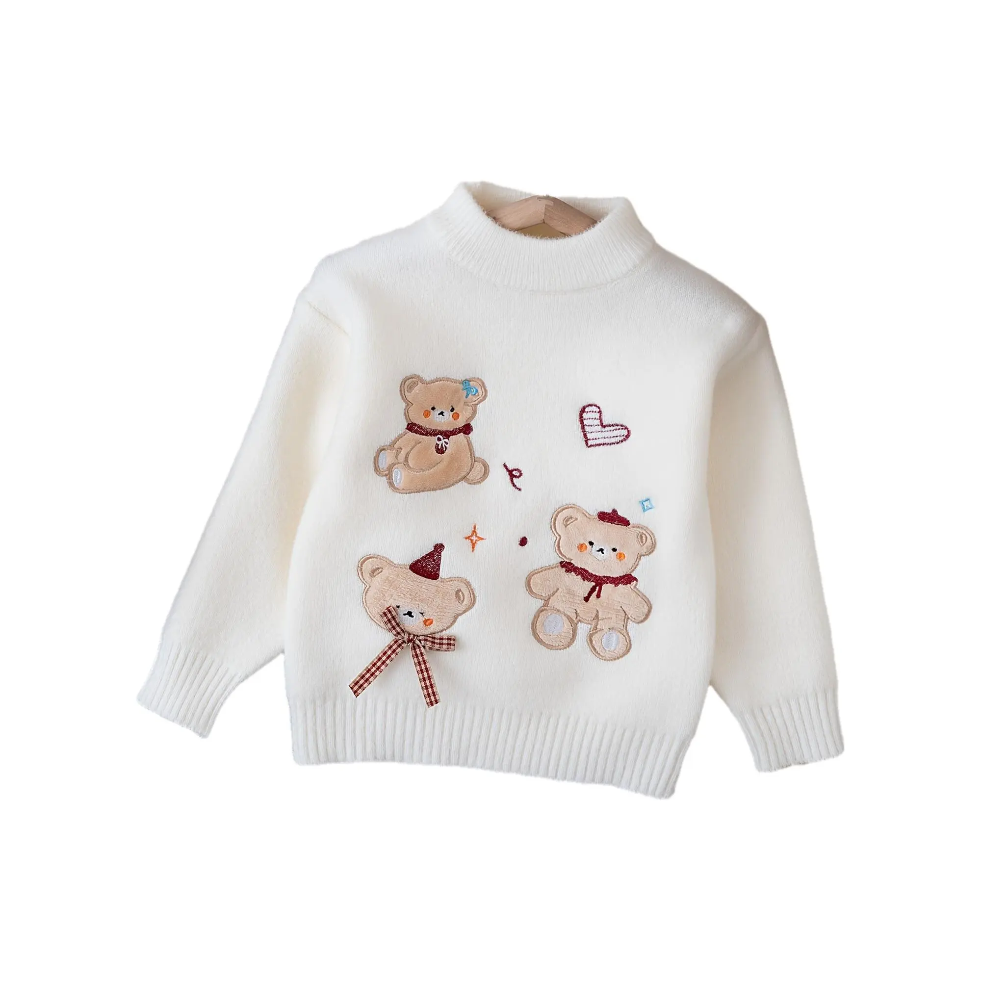 Girls' Christmas Sweater - Soft Knit Sweater with Cute Teddy Bear, Holiday Sweater for Girls, Cozy Winter Outfit for Christmas Parties, Family Gatherings & Everyday Cold Weather - Perfect Christmas Gift for Girls, Seasonal Kids Wear