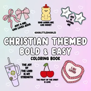Christian Themed Bold and Easy Coloring Book: Bold and Easy Coloring Paperback – July 27, 2024