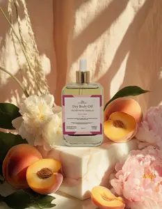 Pêche Petal Vanilla Scented Dry Body Oil | Fast-Absorbing Peach Vanilla Glow Oil | Cult-Favorite Gourmand Scent