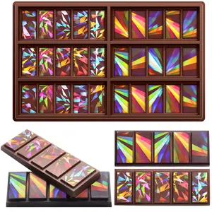 Holographic Chocolate Molds Resin Silicone Chocolate Deep Thick Molds for Reusable DIY Baking Wax Melts