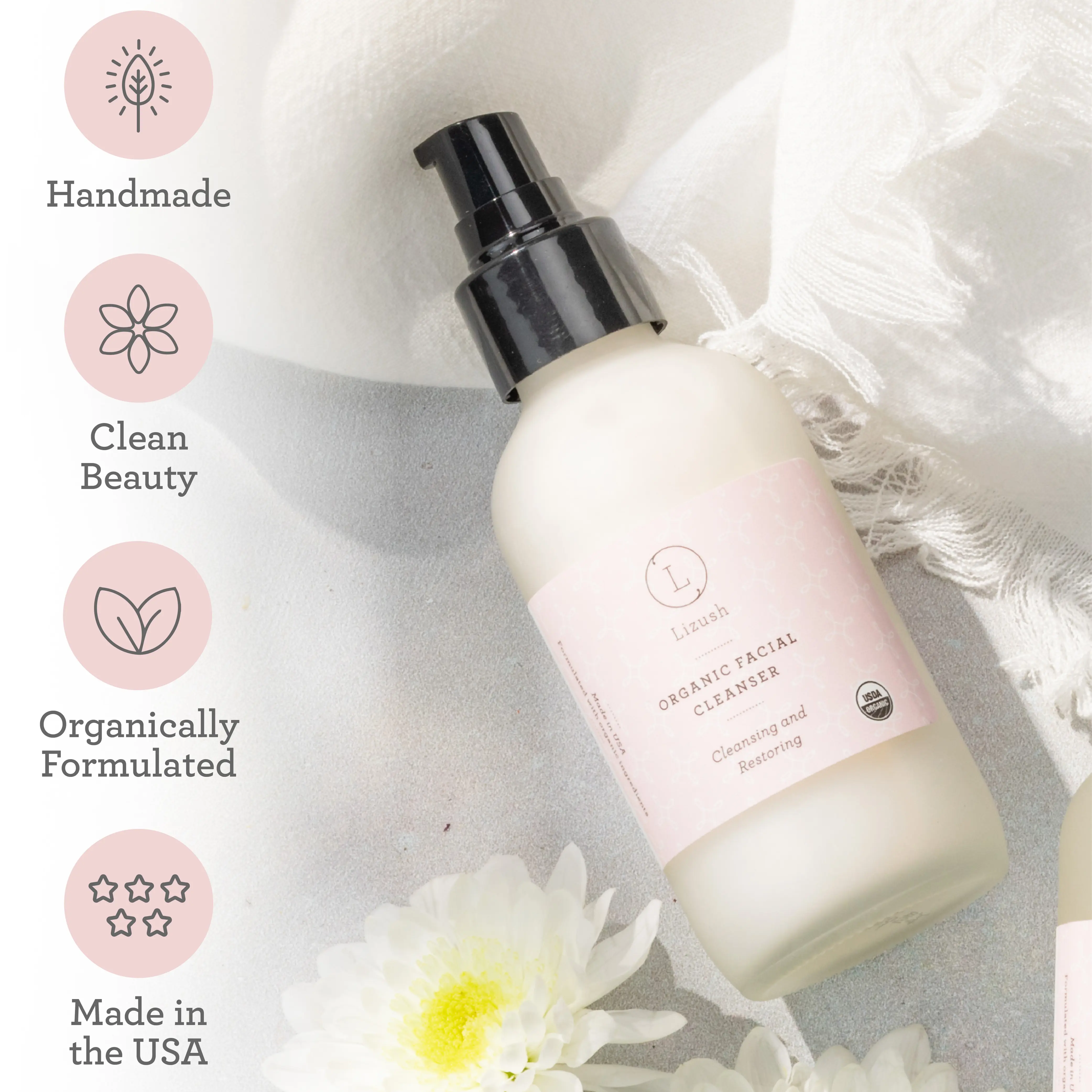 ORGANIC FACIAL CLEANSER Cleansing and Restoring - made for any skin - Gentle and easy - Teen