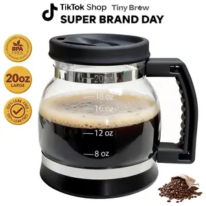 Tiny Brew Coffee Mug – 20oz Borosilicate Glass Diner Pot Mug with Spill-Proof Lid – Funny Novelty Gift for Coffee Lovers, Dads, Office, Travel & More